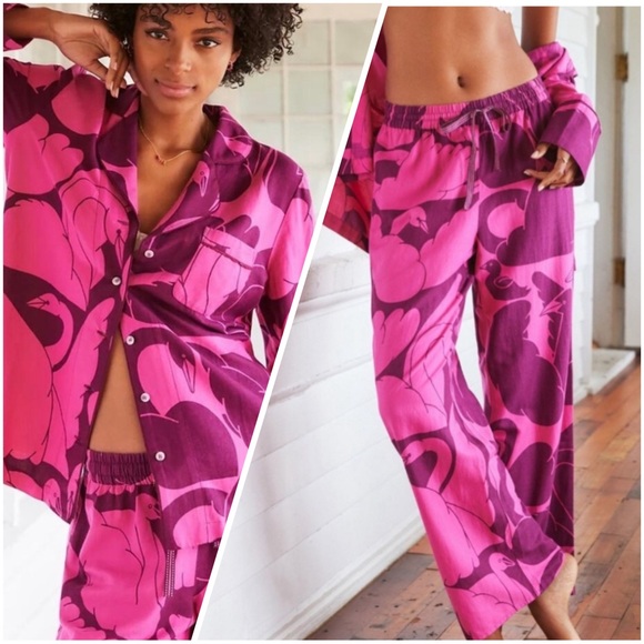 Anthropologie Other - ANTHROPOLOGIE x Cecilia Pettersson Swan Modal Cotton Pajama Top Pants Set XXS